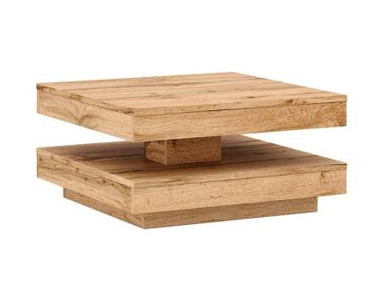 Masuta COTTO WOTAN cu blat rotativ, din PAL stejar wotan 67x67xH33cm