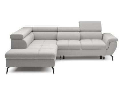 Coltar extensibil MONK L cu lada pentru depozitare, tetiere reglabile, spatar ajustabil, personalizabil 260x214cm