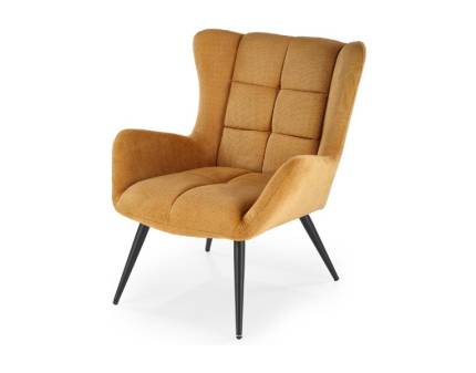 Fotoliu BYRON material textil curry, picioare negre 72x85xH92cm 