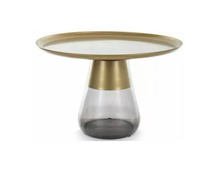 Masuta TIFFANY B GOLD din metal auriu mat, sticla 70xH43cm