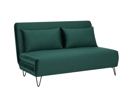 Canapea extensibila green ZENIA VELVET 141x90cm