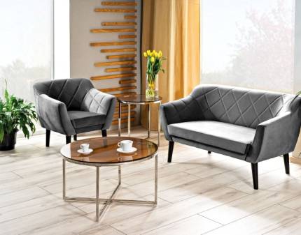 Set canapea+2 fotolii KARO VELVAT fixe, catifea - canapea 140x75cm, fotolii 78x75cm