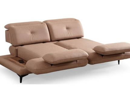 Canapea cu sezut rotativ TORINO RELAX cu tetiere reglabile, cotiere reglabile, spatar reglabil, suport tip masuta, adaptor USB, personalizabil 235x105cm