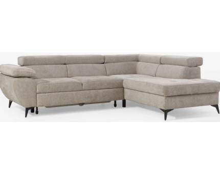 Coltar extensibil FLORIS cu lada pentru depozitare, tetiere reglabile, cotiera reglabila, personalizabil 256x200m