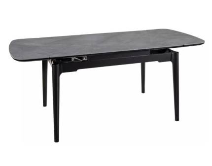 Masa extensibila SENTO GREY din ceramica gri lucios, lemn negru 120-180x80xH75cm