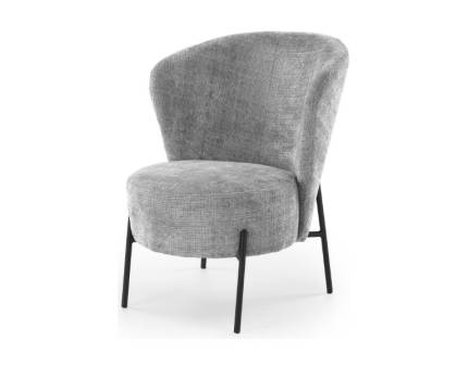 Fotoliu CEZAR material textil grey, picioare negre, design minimalist 70x79xH85cm  