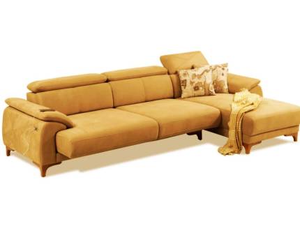 Coltar modular cu reglaj electric OSCAR MINI cu tetiere reglabile, adaptor USB, personalizabil 320x170cm