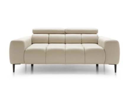 Canapea 2 locuri fixa PLAZA cu tetiere reglabile, personalizabila 192x105cm