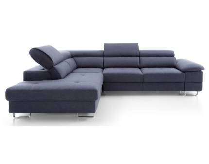 Coltar extensibil COSTA cu lada pentru depozitare, tetiere reglabile 285x233cm