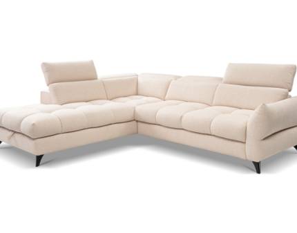 Coltar extensibil FUBU cu lada pentru depozitare, tetiere reglabile, personalizabil 263x234cm