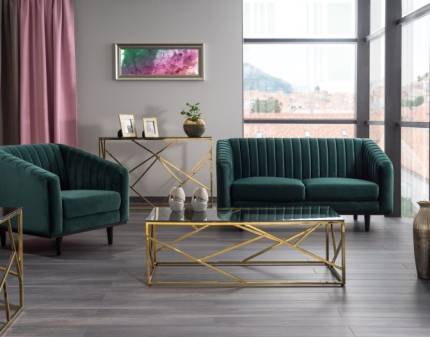 Set canapea+2 fotolii ASPREY fixe, catifea - canapea 150x85cm, fotolii 83x85cm