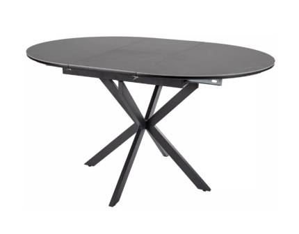 Masa extensibila GASTON CERAMIC GREY 100 din ceramica cu efect de marmura gri, metal negru 100-135xH75cm