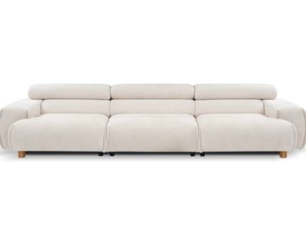 Canapea 3 locuri NARA fixa, cu tetiere reglabile, personalizabila 329x113cm