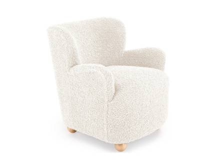 Fotoliu CLAUDIO material plusat cream 80x80H82cm