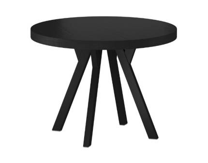 Masa extensibila DOMINGO BLACK din furnir natural negru, metal negru 100-250xH76cm