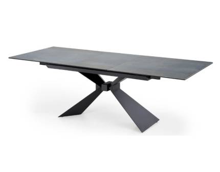 Masa extensibila LUCIANO din ceramica cu efect de marmura albastra, metal negru 180-230x90xH76cm