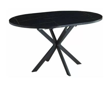 Masa extensibila GASTON BLACK din MDF cu efect de marmura neagra, metal negru 100-135xH76cm