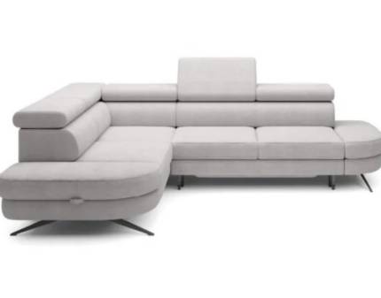 Coltar extensibil OTIS L cu lada pentru depozitare, tetiere reglabile, personalizabil 276x218cm