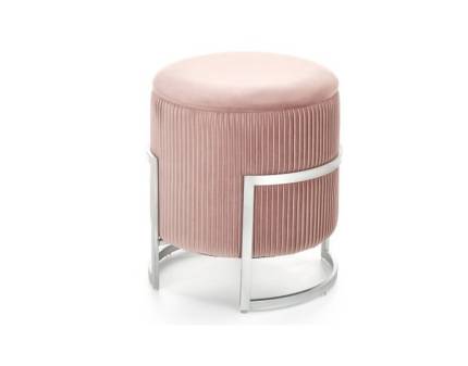 Taburet CRICKET cu spatiu pentru depozitare, catifea roz 40xH46cm