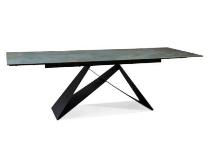 Masa extensibila WESTIN CERAMIC OSSIDO VERDE din ceramica italiana Ossido Verde turcoise, metal negru 160-240x90xH77cm