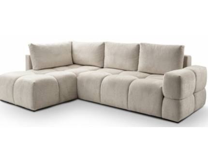 Coltar extensibil TAREMI L cu lada pentru depozitare, personalizabil 267x185cm