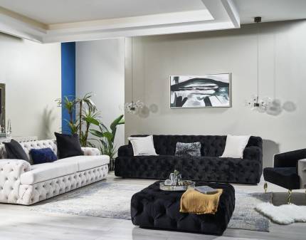 Set canapele 4+3+1+taburet DIAMOND 