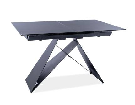 Masa extensibila WESTIN SG BLACK din sticla securizata termorezistenta negru, metal negru 120-160x80xH76cm