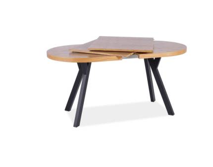 Masa extensibila DOMINGO II din furnir natural stejar, metal negru 140-272x80xH76cm