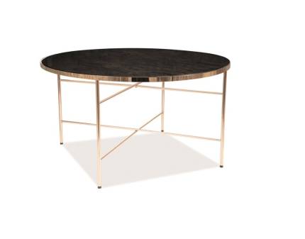 Masuta IBIZA B GOLD din sticla cu efect de marmura neagra, metal auriu 80xH45cm