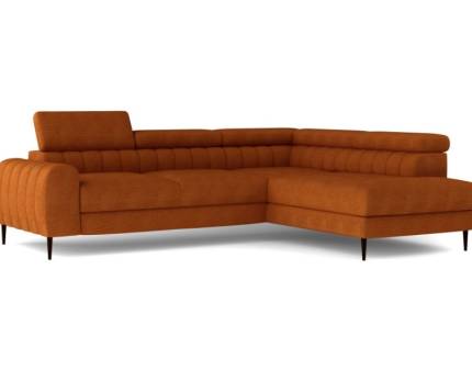 Coltar extensibil NAVAS L cu lada pentru depozitare, tetiere reglabile, personalizabil 246x175cm